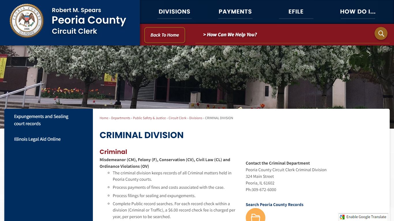 CRIMINAL DIVISION | Peoria County, IL